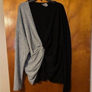 Trendy twist crop long sleeve shirt